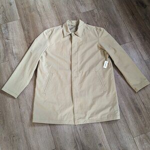NWT Old Navy Men's Khaki Tech Car Coat Trench Preppy Classic Hidden Buttons XL